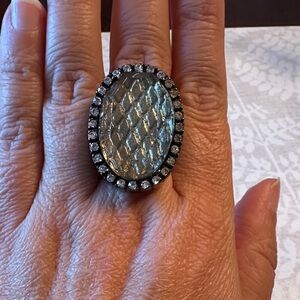 NEW! Art Deco Faux Labradorite CZ Stretch Cocktail Band